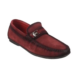 Mochi Maroon Casual Loafers
