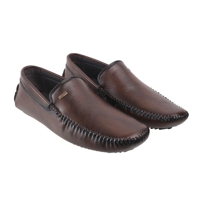 Mochi Men Brown Casual Loafers