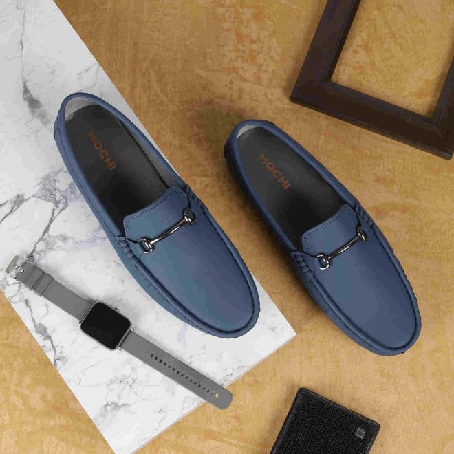 Mochi Men Light-blue Casual Loafers