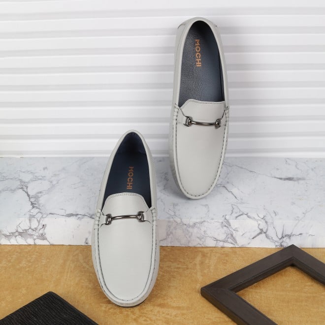 Mochi Men Grey Casual Loafers
