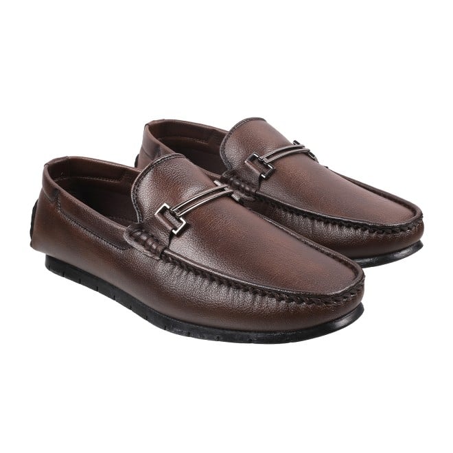 Mochi Men Brown Casual Loafers