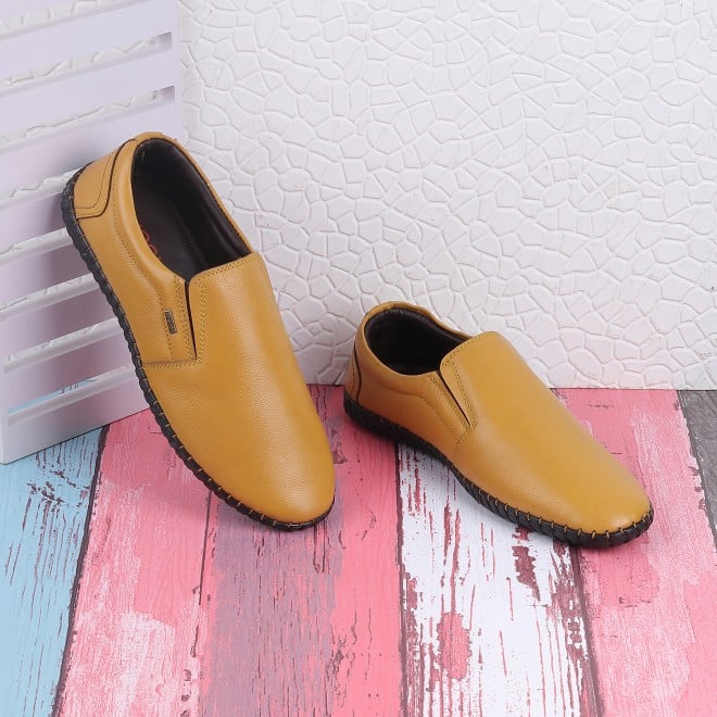Mochi Men Yellow Formal Moccasin