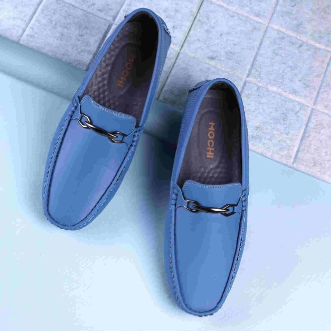 Mochi Men Light-blue Casual Loafers