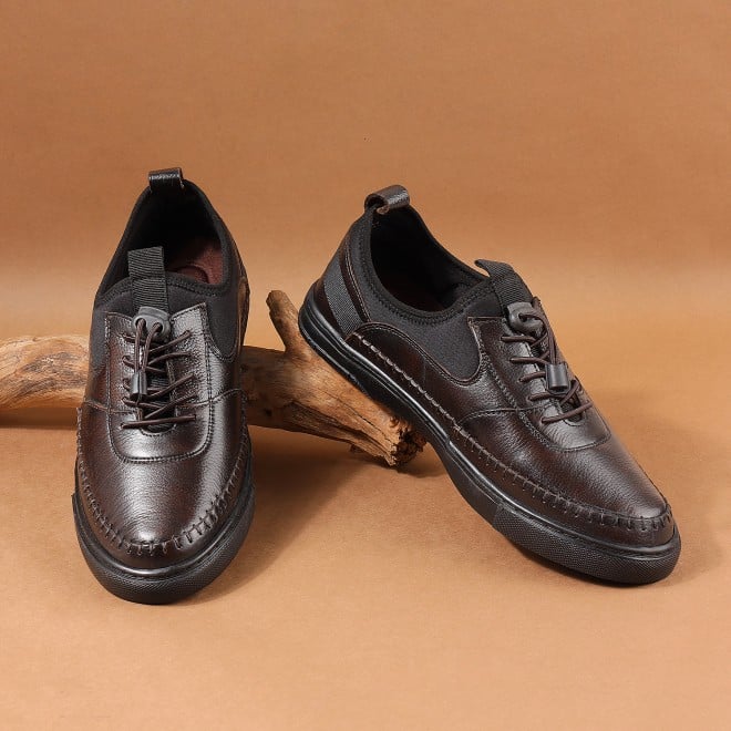 Mochi Men Brown Casual Lace Up