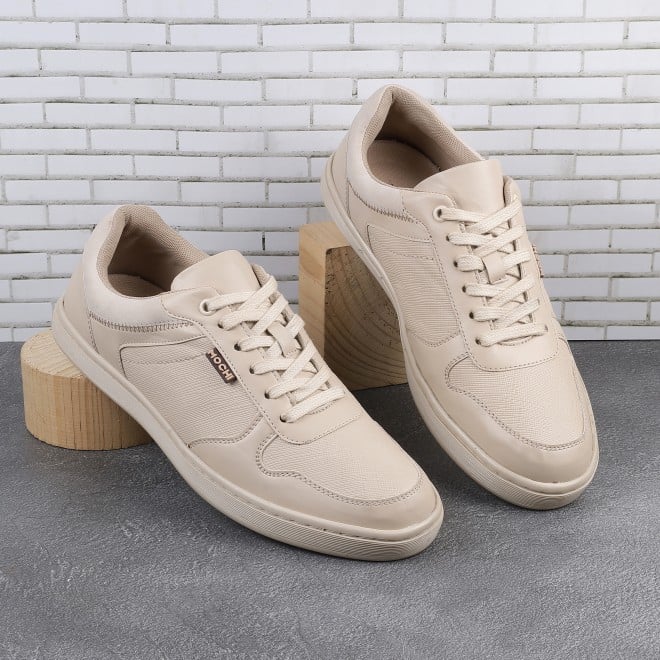 Mochi Men Beige Casual Sneakers