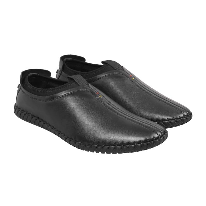 Mochi Men Black Casual Loafers