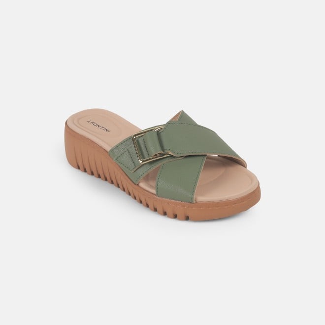 J.Fontini women Light-green Casual Slip Ons