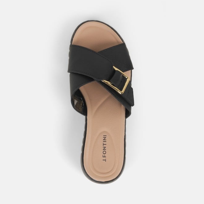 J.Fontini women Black Casual Slip Ons (SKU: 75-118-11-36)
