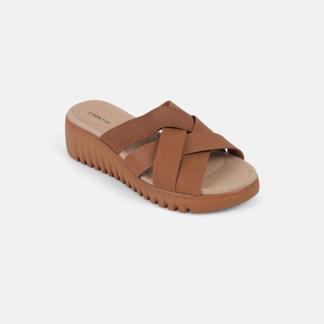 J.Fontini women Tan Casual Slip Ons