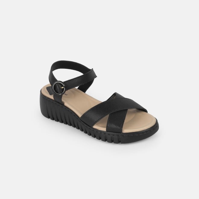 J.Fontini women Black Casual Sandals