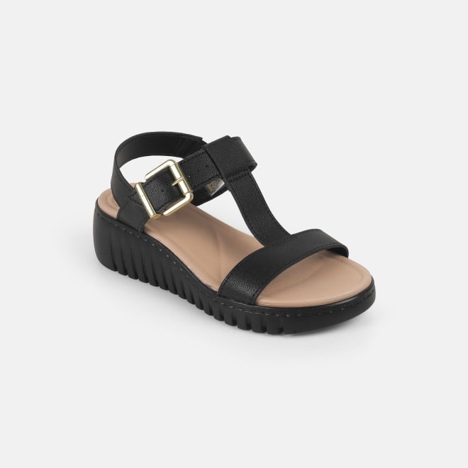 J.Fontini women Black Casual Sandals