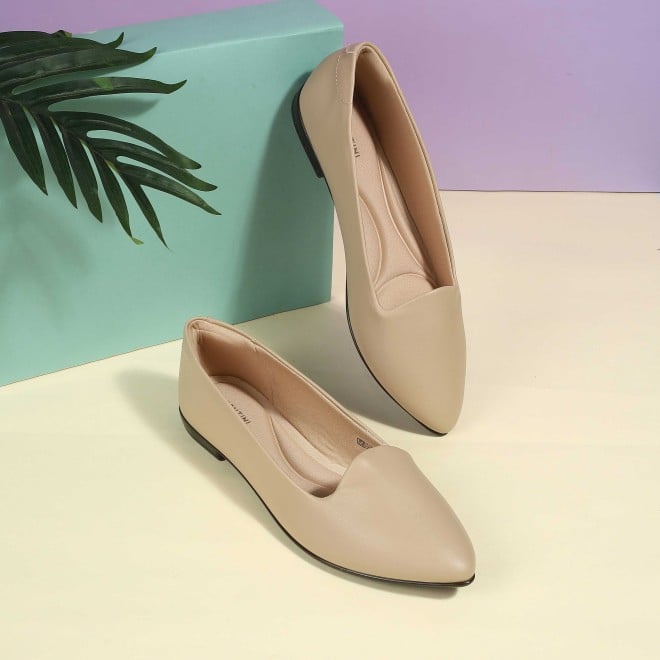 J.Fontini Women Beige Casual Ballerinas