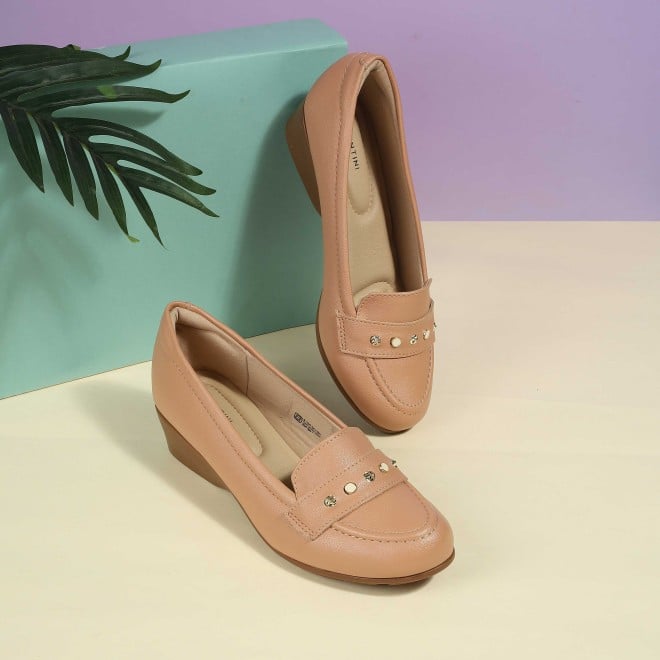 J.Fontini Women Peach Casual Ballerinas