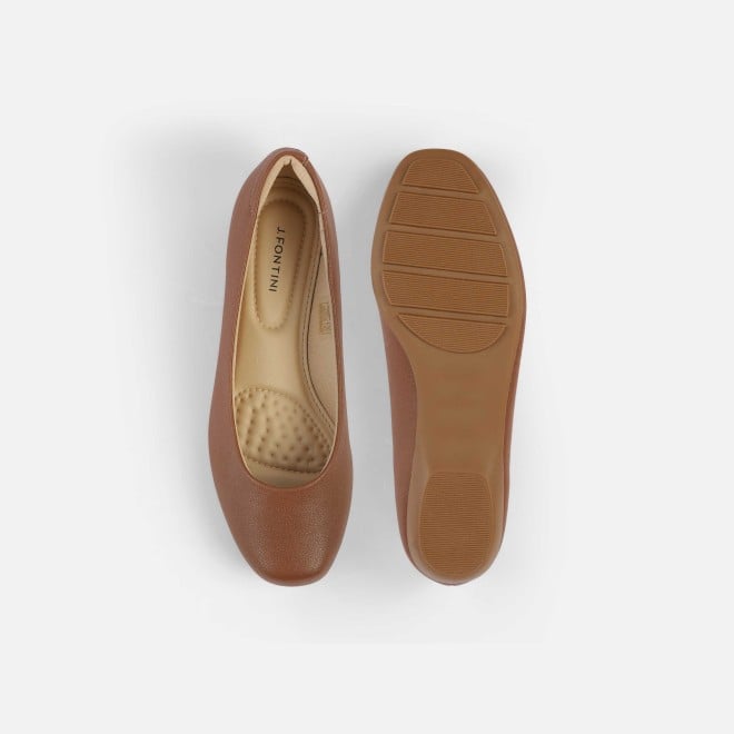 J.Fontini Women Tan Casual Ballerinas (SKU: 75-142-23-36)