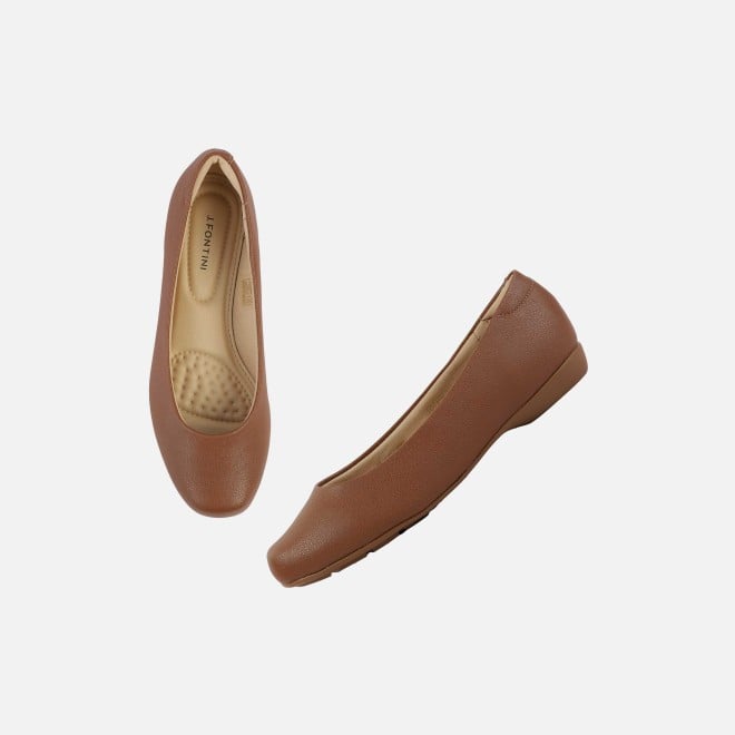 J.Fontini Women Tan Casual Ballerinas (SKU: 75-142-23-36)