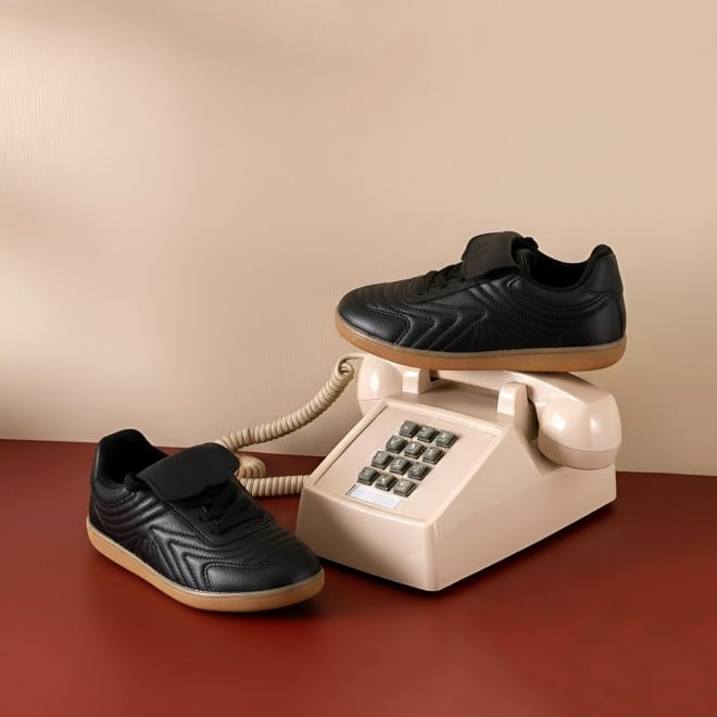 J.Fontini Women Black Casual Sneakers