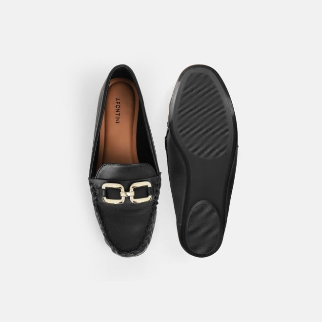 J.Fontini Women Black Casual Loafers (SKU: 75-169-11-37)