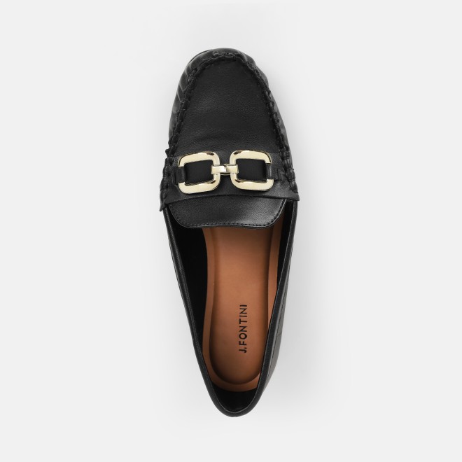 J.Fontini Women Black Casual Loafers (SKU: 75-169-11-37)