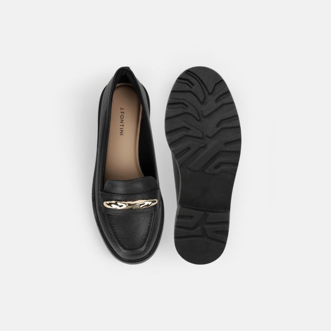 J.Fontini Women Black Casual Loafers (SKU: 75-171-11-37)