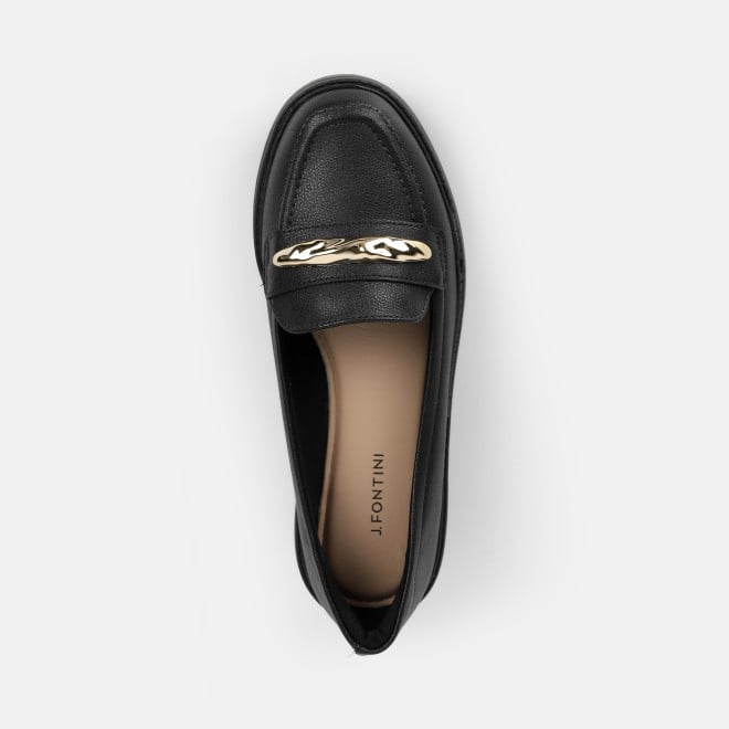 J.Fontini Women Black Casual Loafers (SKU: 75-171-11-37)