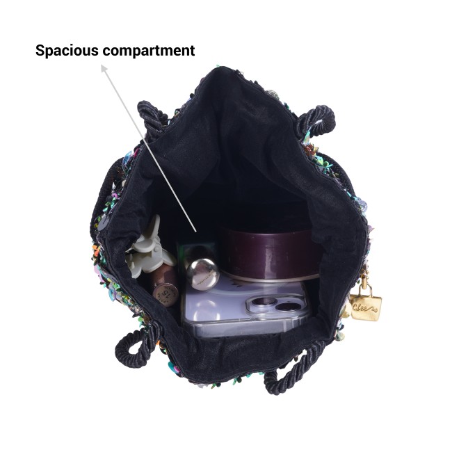 Mochi Women Black Hand Bags Potlis (SKU: 77-152-11-10)