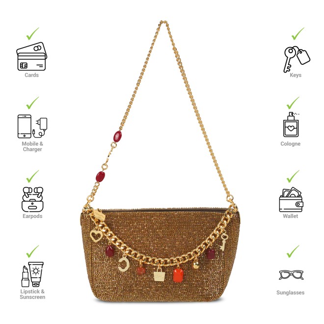 Cheemo Women Gold Shoulder Bag (SKU: 77-171-15-10)