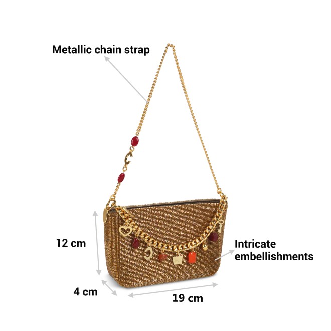 Cheemo Women Gold Shoulder Bag (SKU: 77-171-15-10)