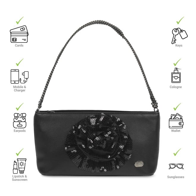 Cheemo Women Black Shoulder Bag (SKU: 77-175-11-10)