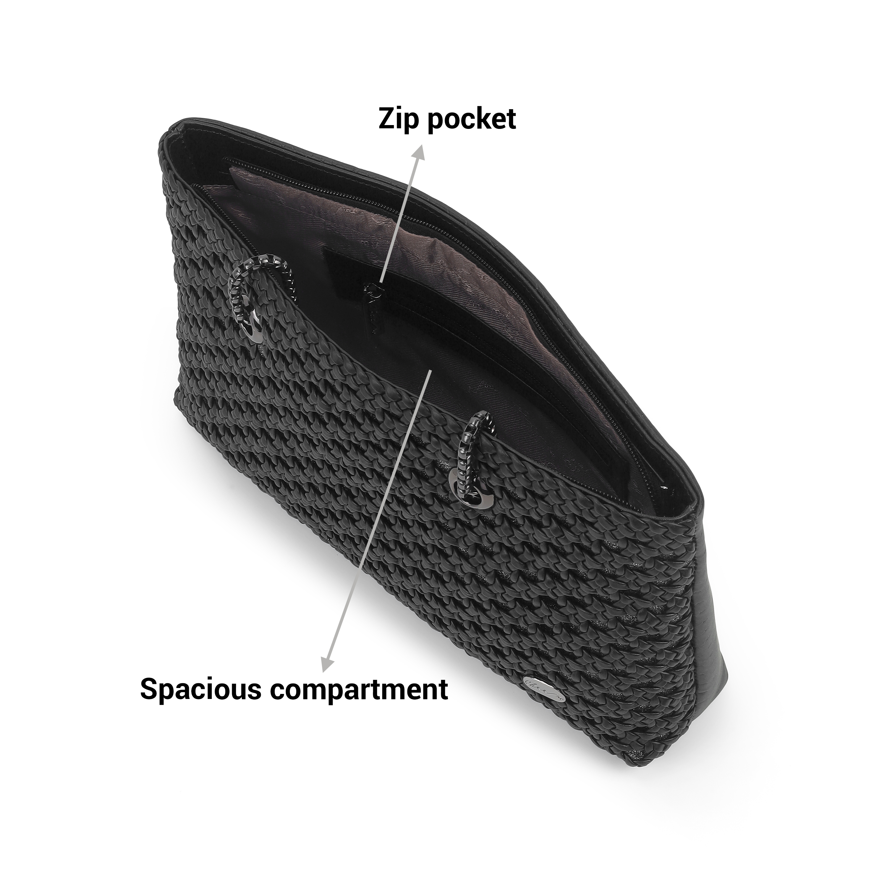 Cheemo Women Black Shoulder Bag (SKU: 77-198-11-10)