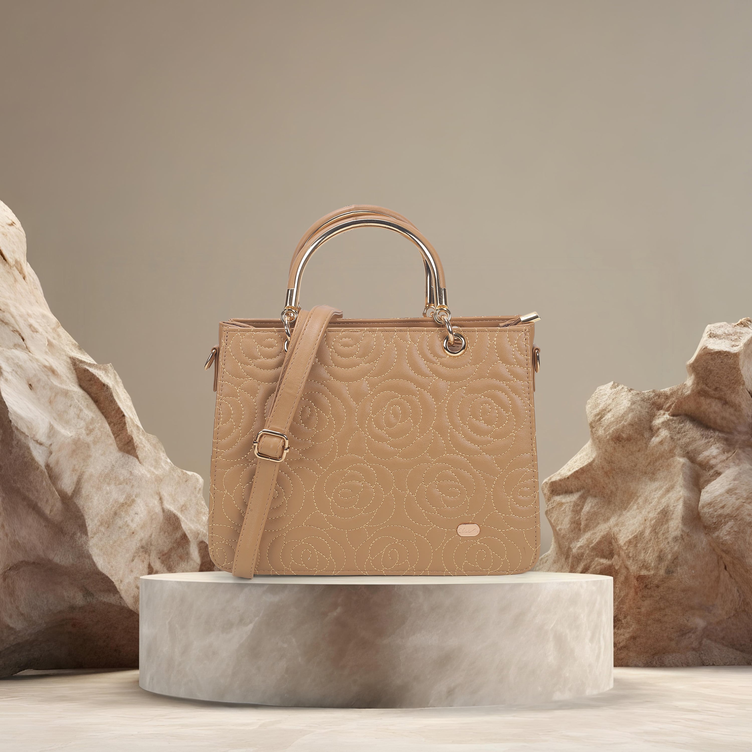 Cheemo Women Rose-gold Satchel Bag (SKU: 77-200-22-10)