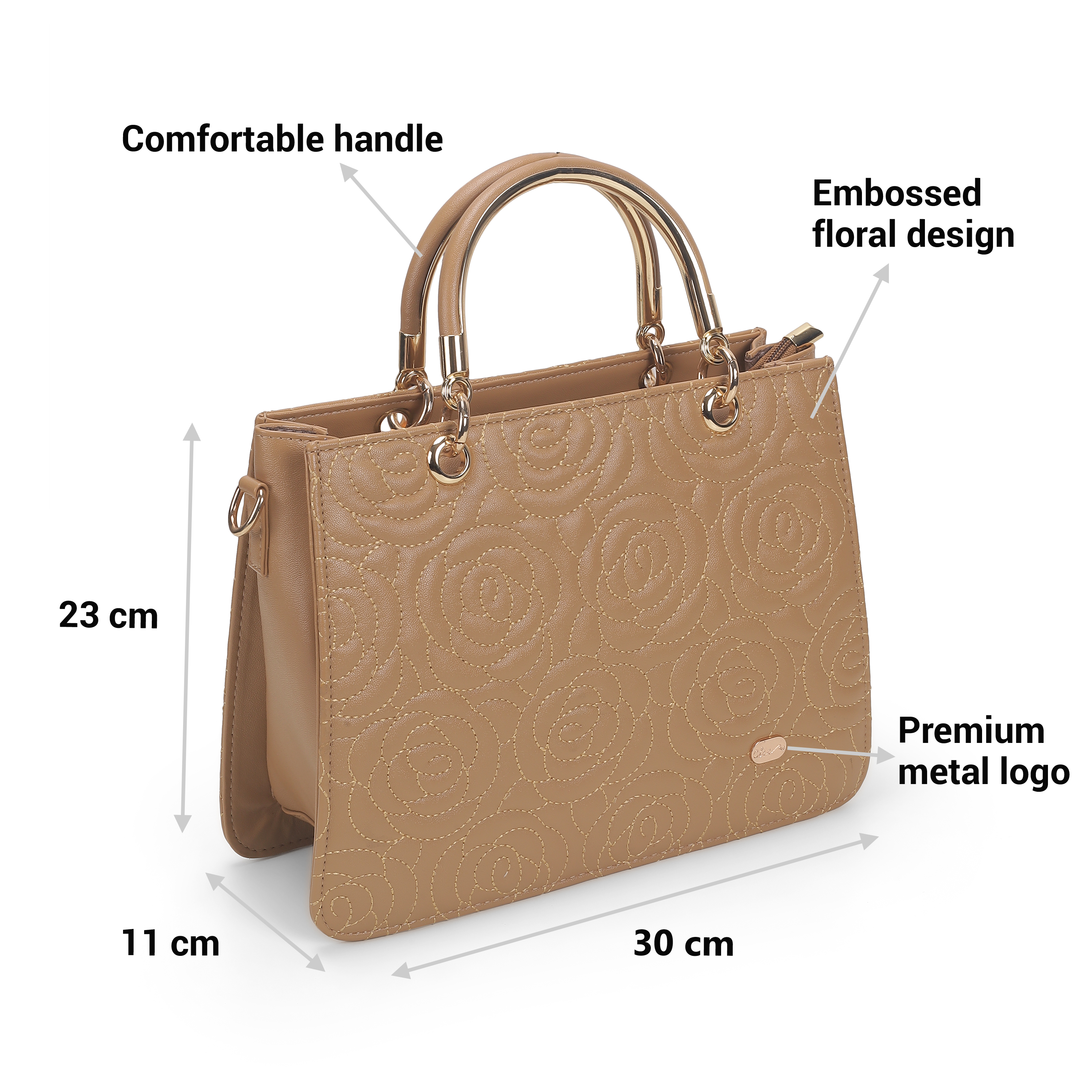 Cheemo Women Rose-gold Satchel Bag (SKU: 77-200-22-10)