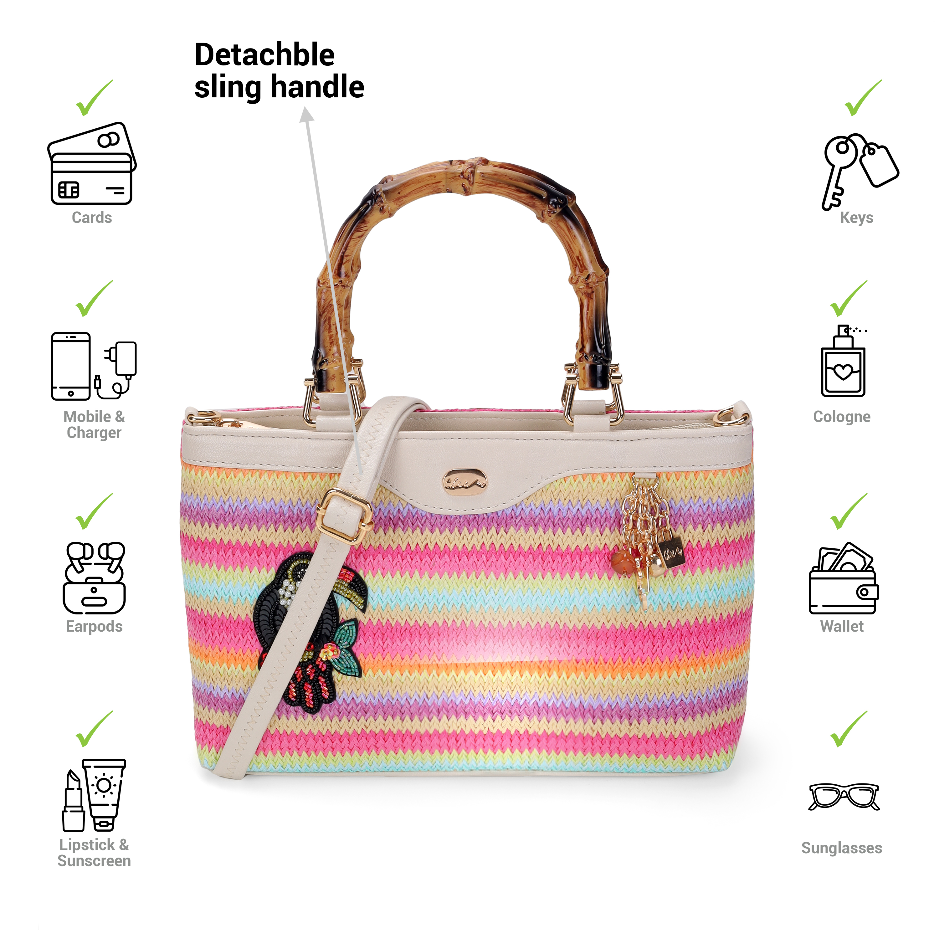 Cheemo Women Multi Satchel Bag (SKU: 77-211-13-10)