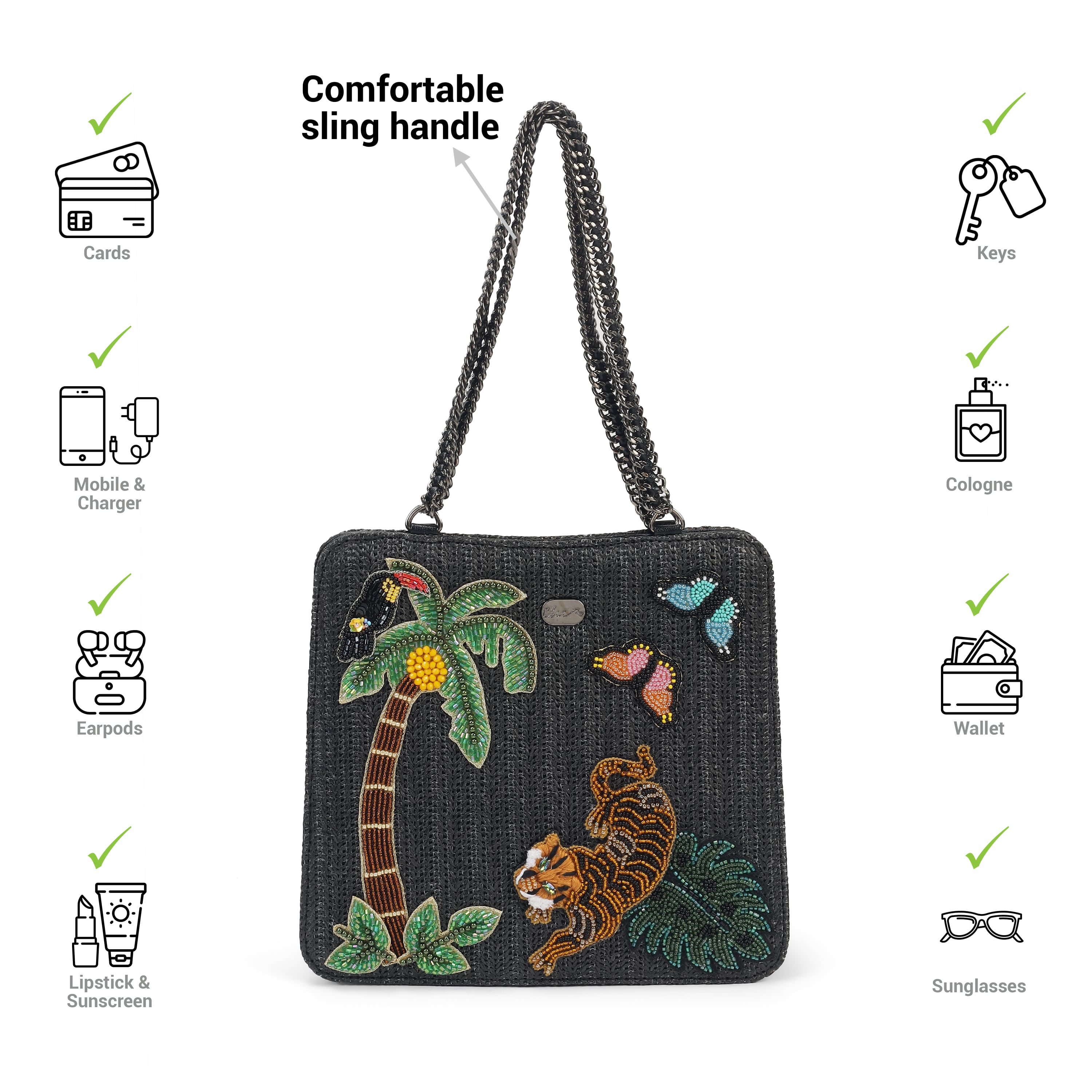 Cheemo Women Black Evening Bag (SKU: 77-213-11-10)