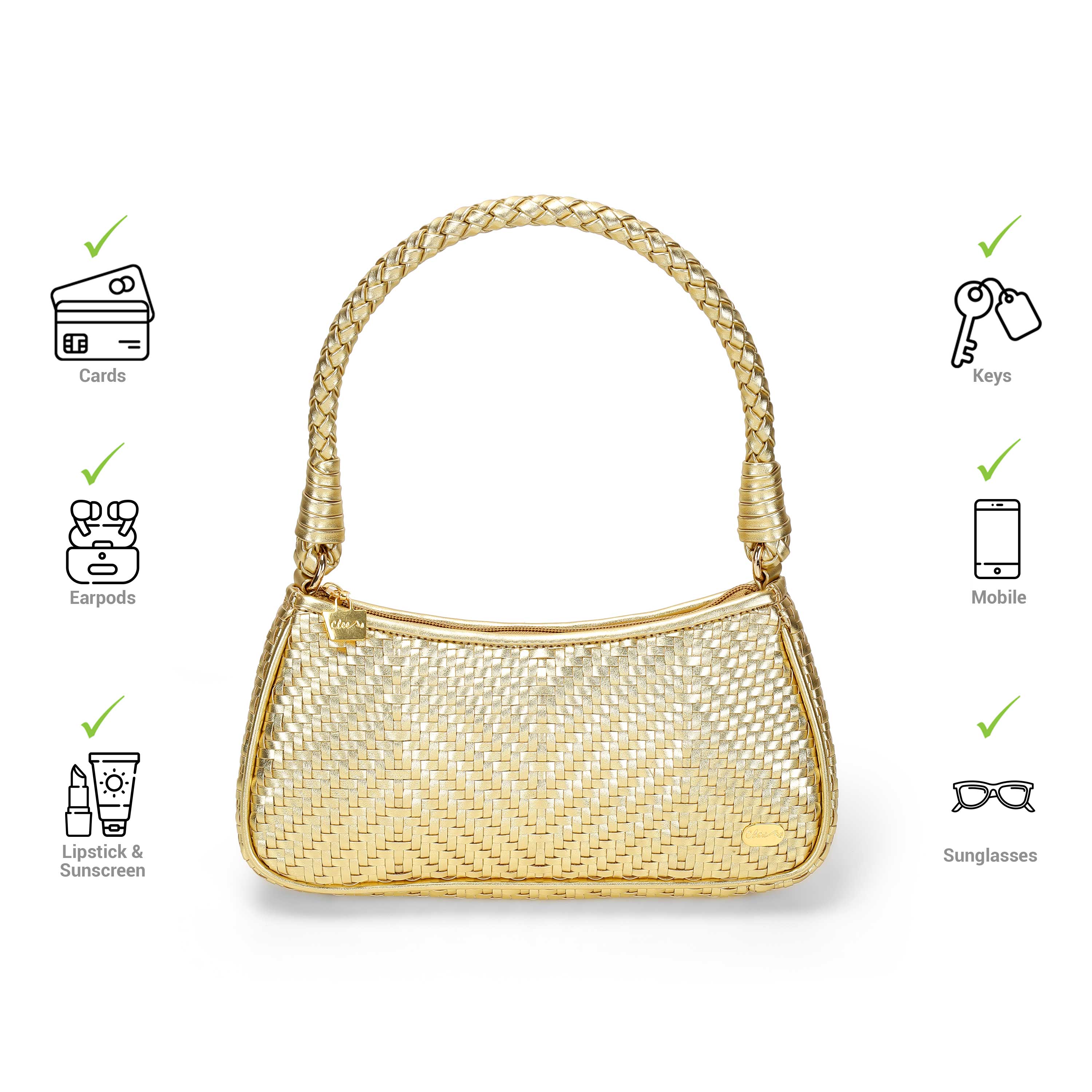 Cheemo Women Gold Evening Bag (SKU: 77-218-15-10)