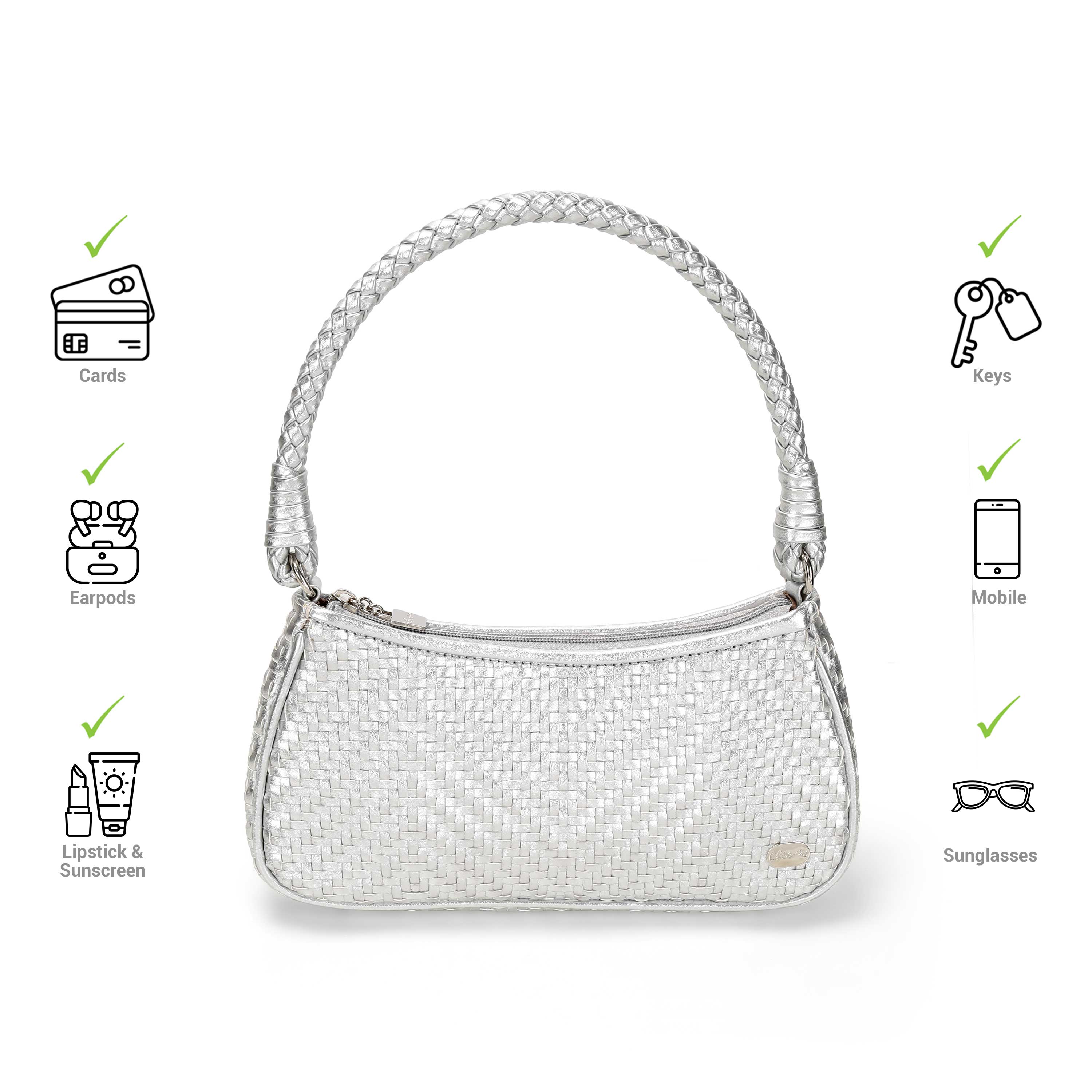 Cheemo Women Silver Evening Bag (SKU: 77-218-27-10)