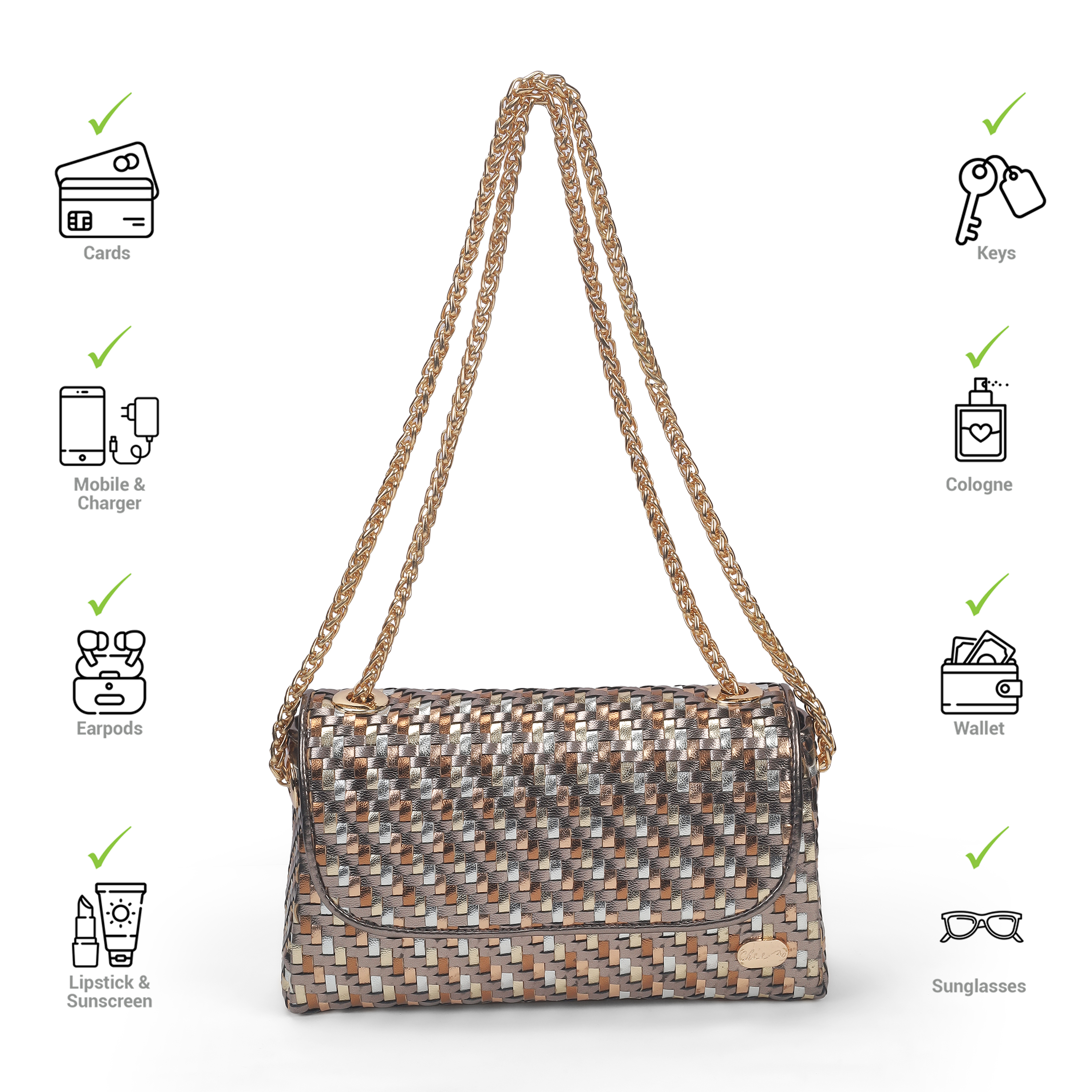 Cheemo Women Gun-metal Evening Bag (SKU: 77-221-29-10)