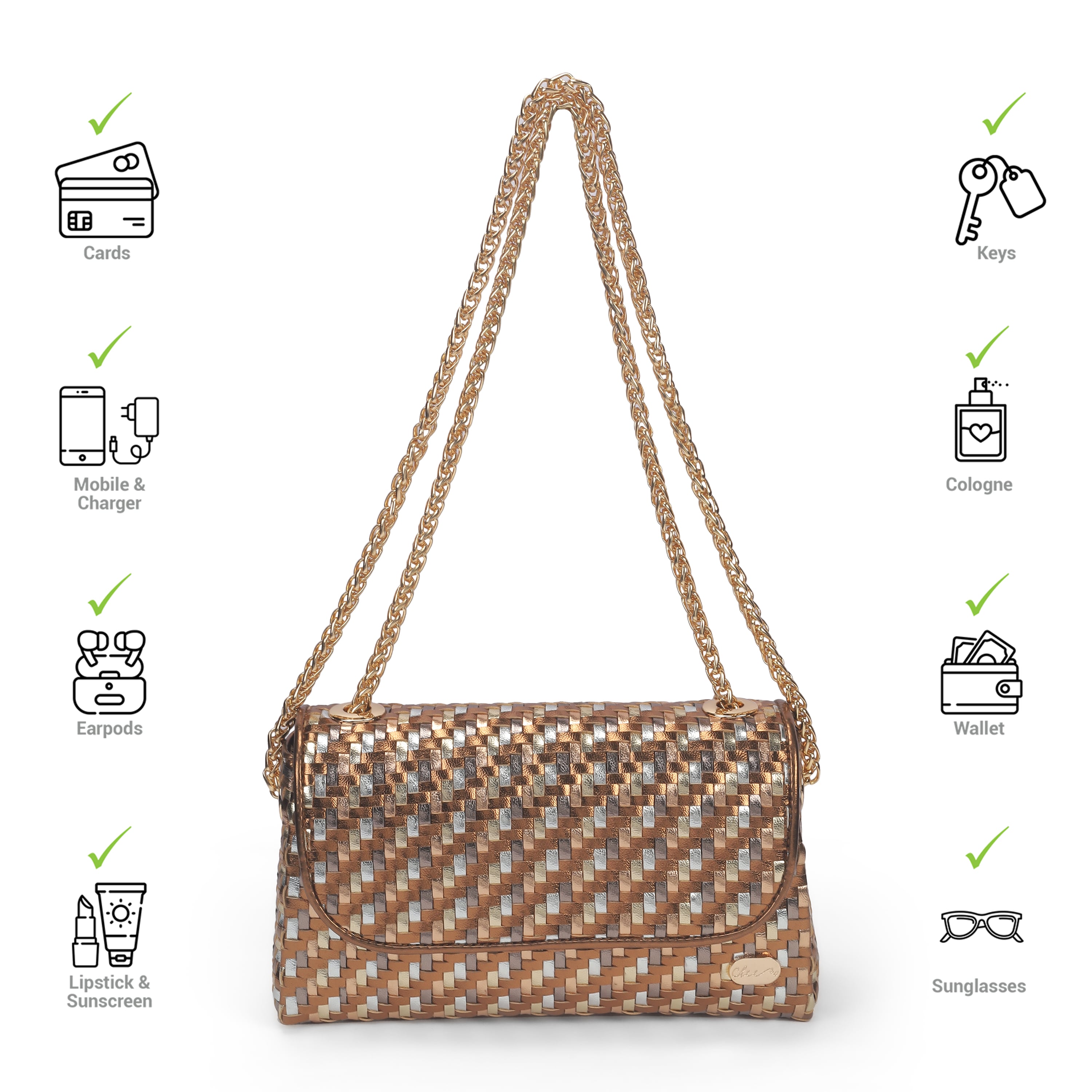 Cheemo Women Bronze Evening Bag (SKU: 77-221-46-10)