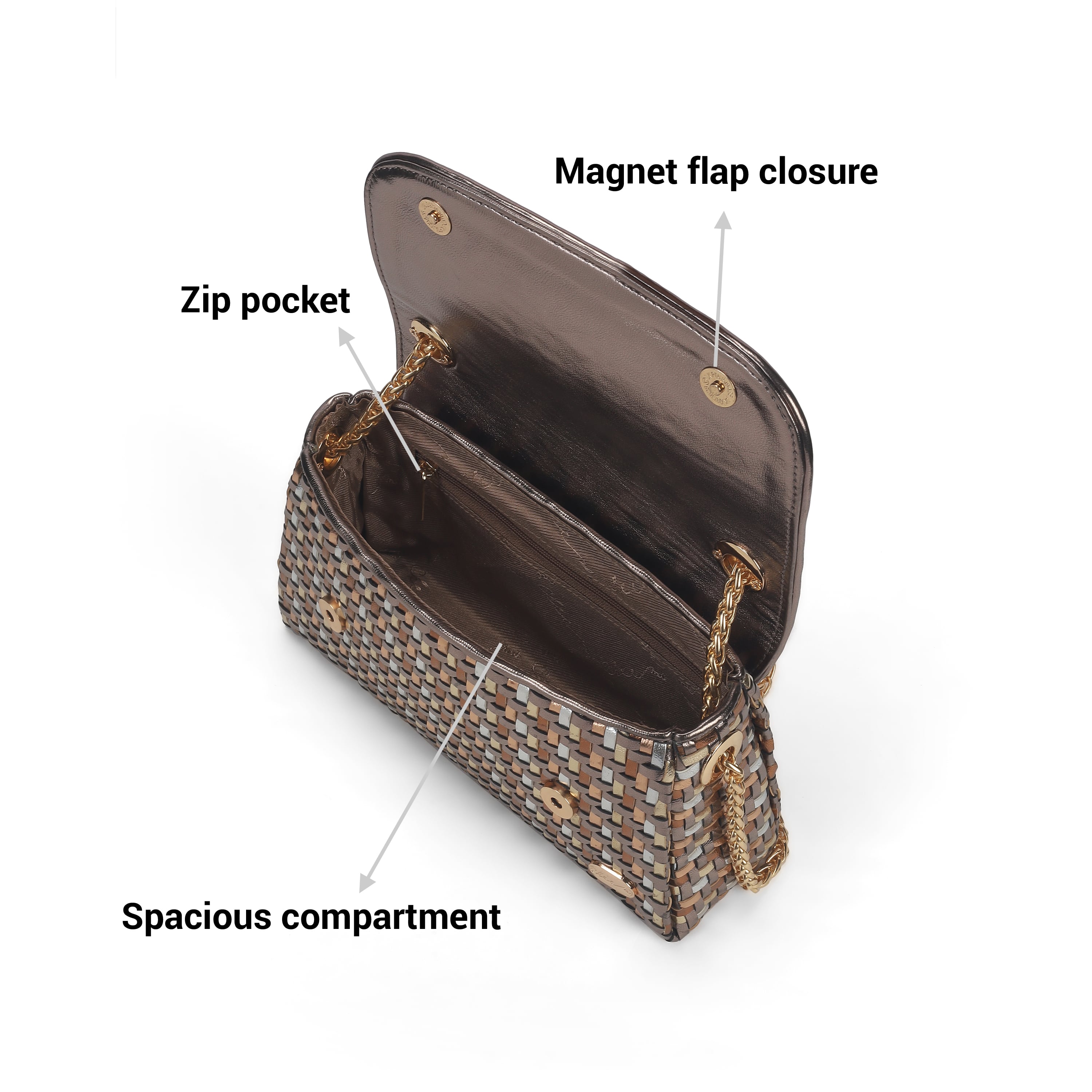 Cheemo Women Gun-metal Evening Bag (SKU: 77-221-29-10)