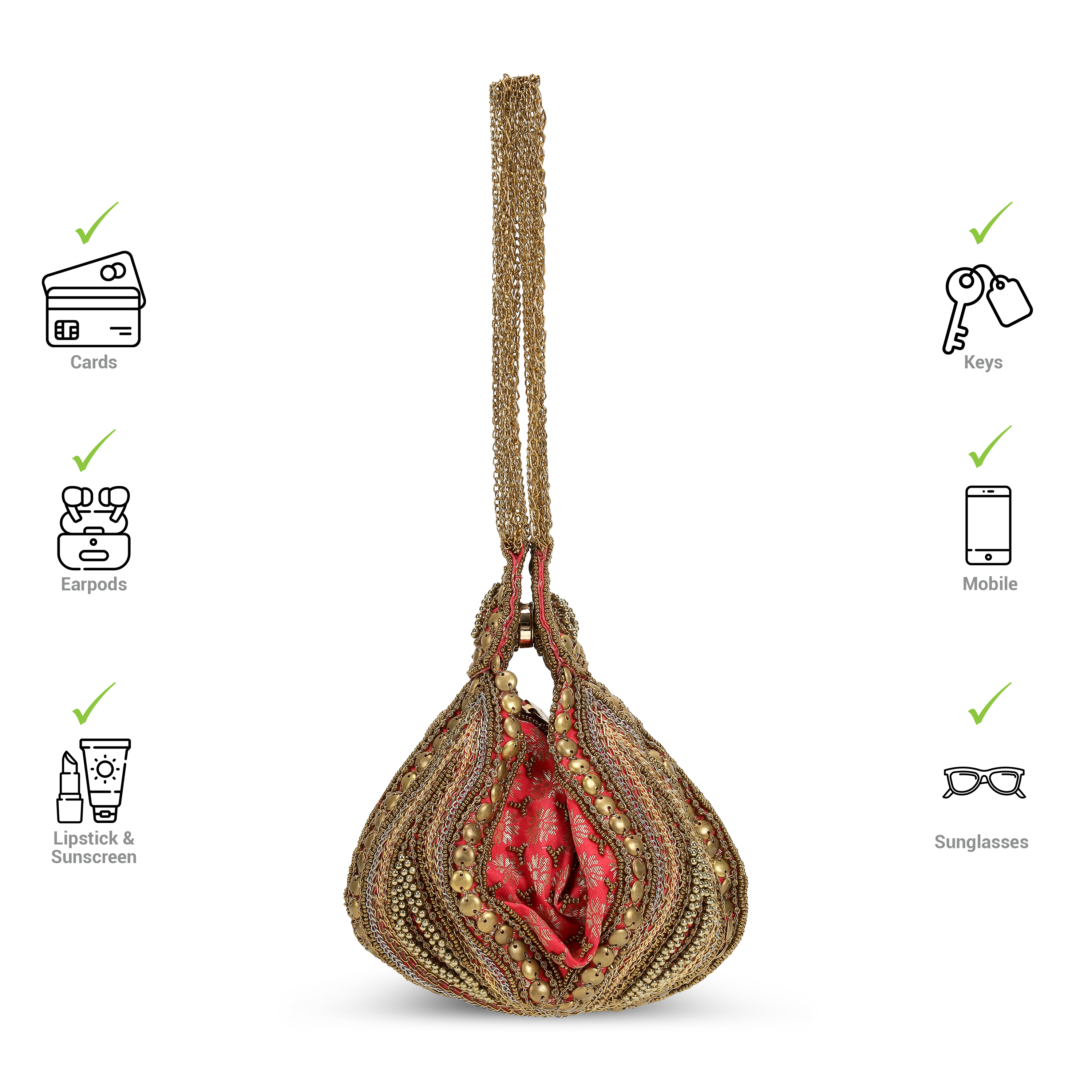 Cheemo Women Red Potlis (SKU: 77-234-18-10)