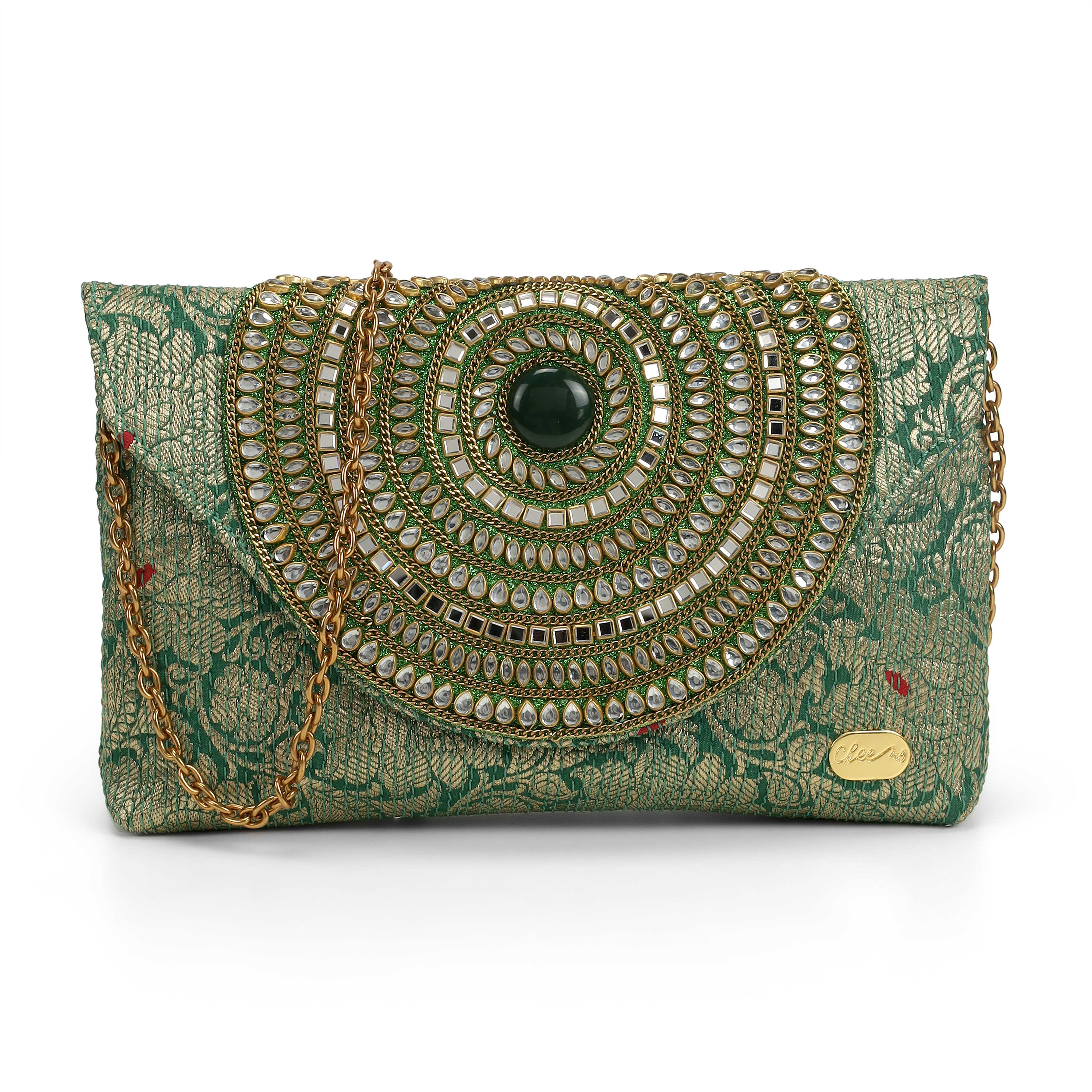 Cheemo Women Green Clutch (SKU: 77-236-21-10)
