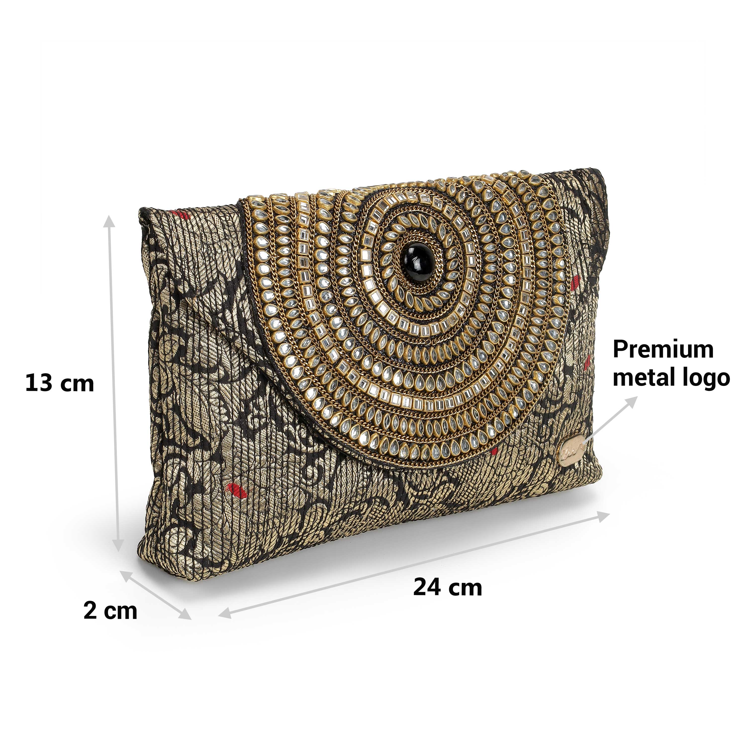 Cheemo Women Black Clutch (SKU: 77-236-11-10)