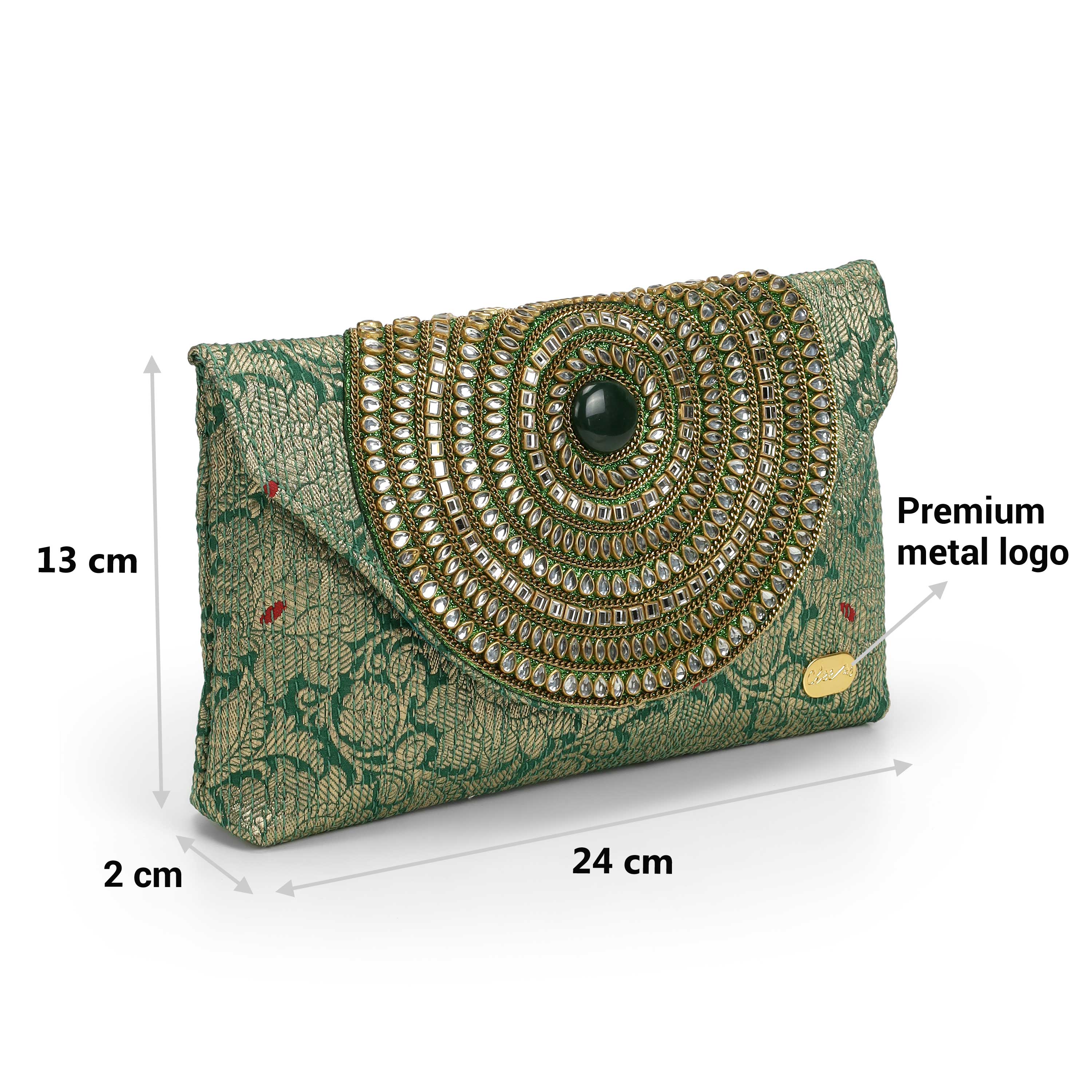 Cheemo Women Green Clutch (SKU: 77-236-21-10)