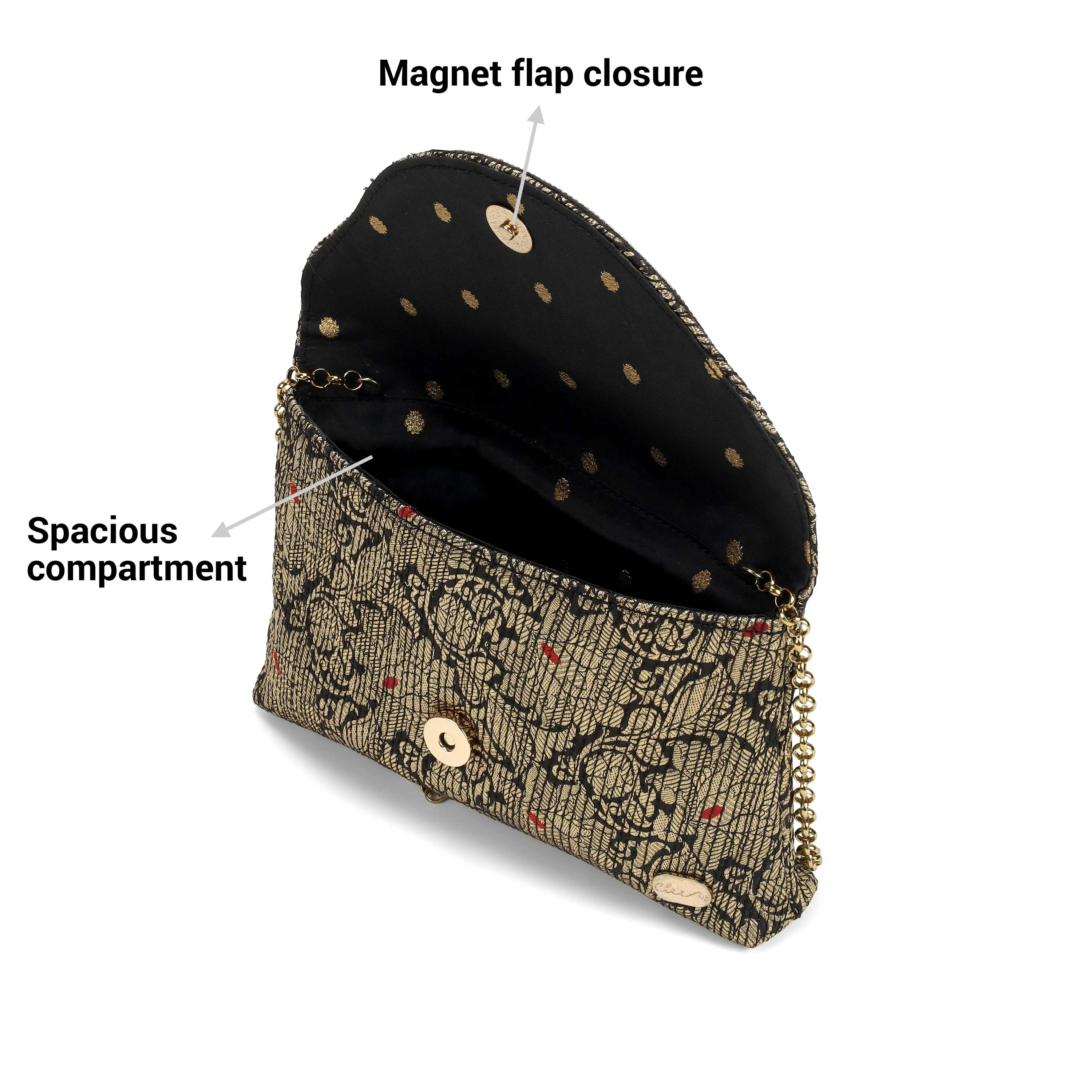 Cheemo Women Black Clutch (SKU: 77-236-11-10)