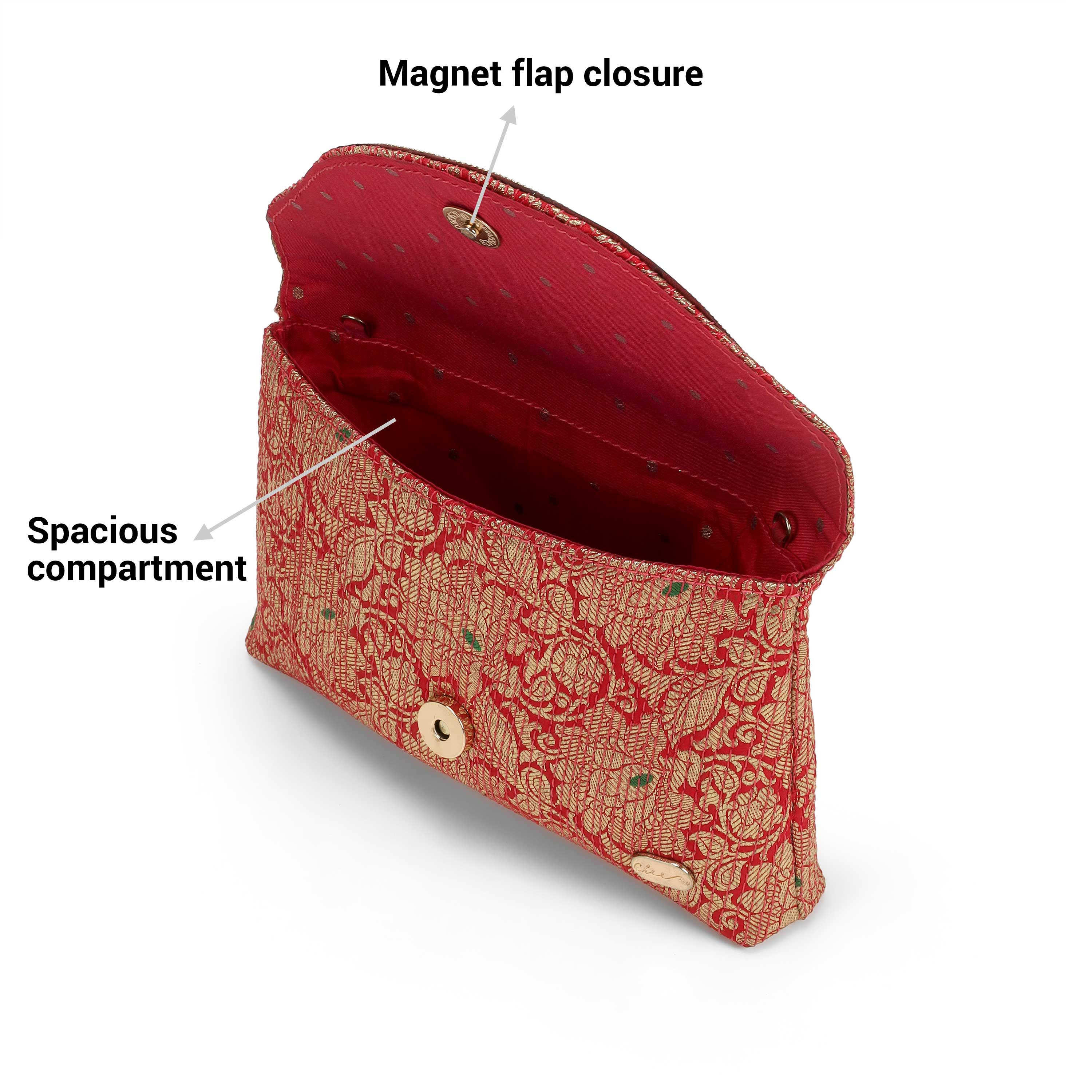 Cheemo Women Red Clutch (SKU: 77-236-18-10)