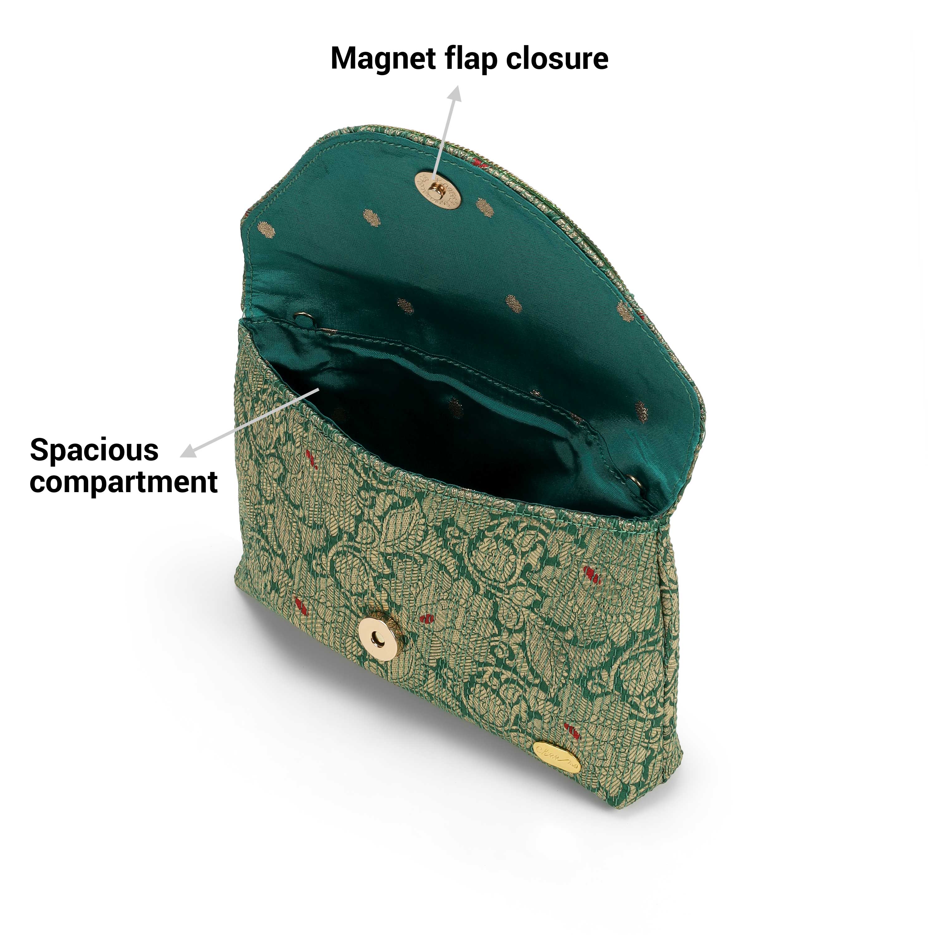 Cheemo Women Green Clutch (SKU: 77-236-21-10)