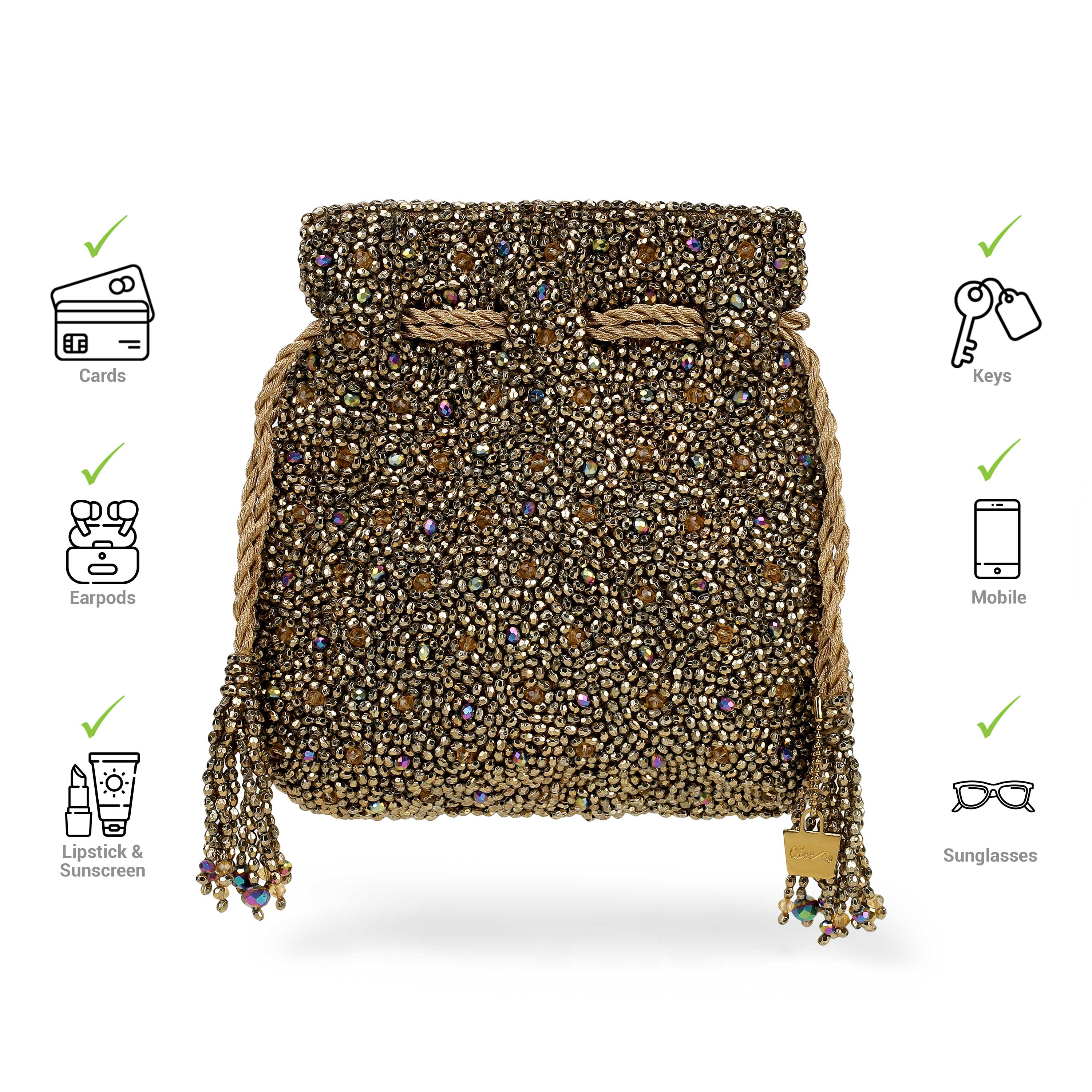 Cheemo Women Gold Potlis (SKU: 77-241-15-10)