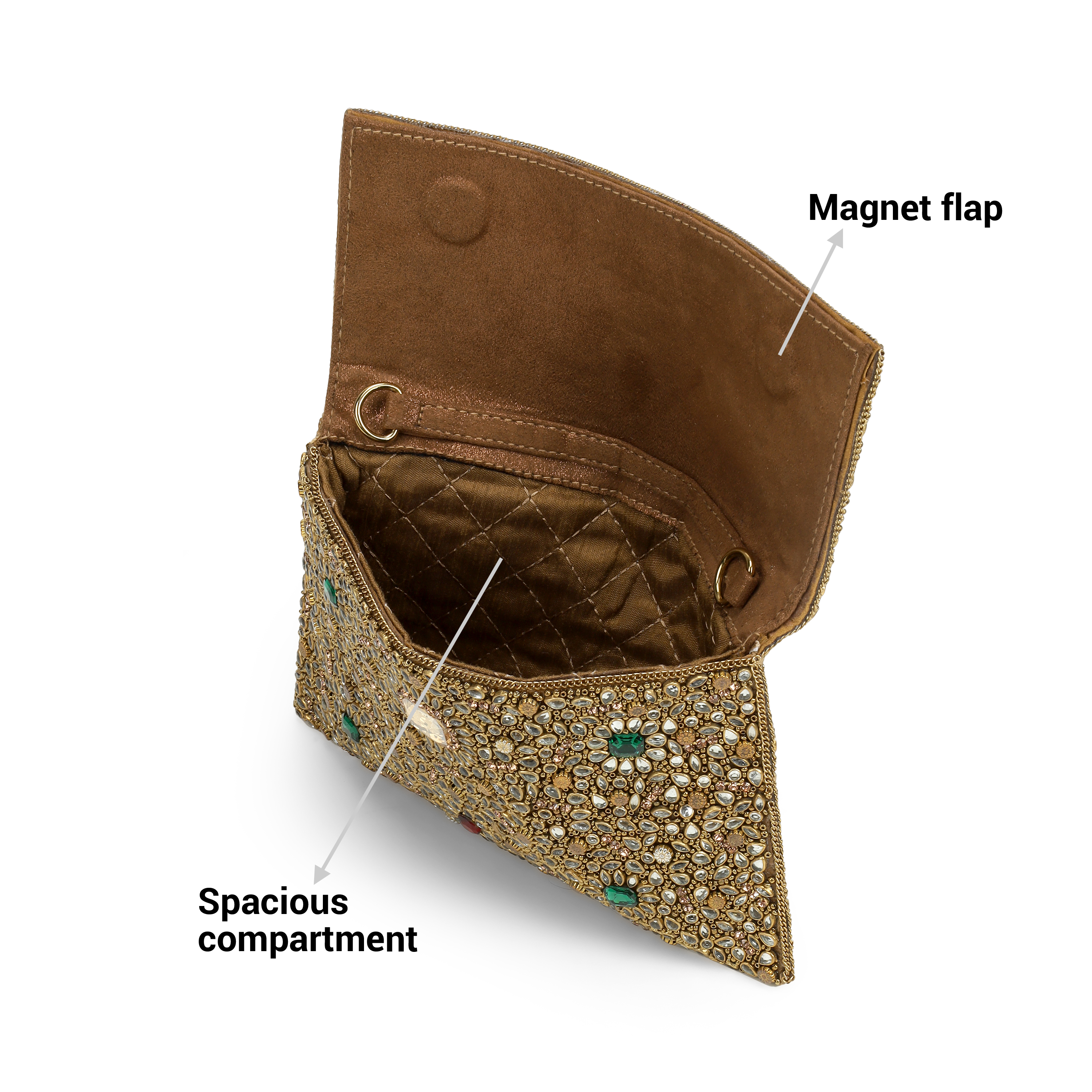 Cheemo Women Gold Clutch (SKU: 77-247-15-10)