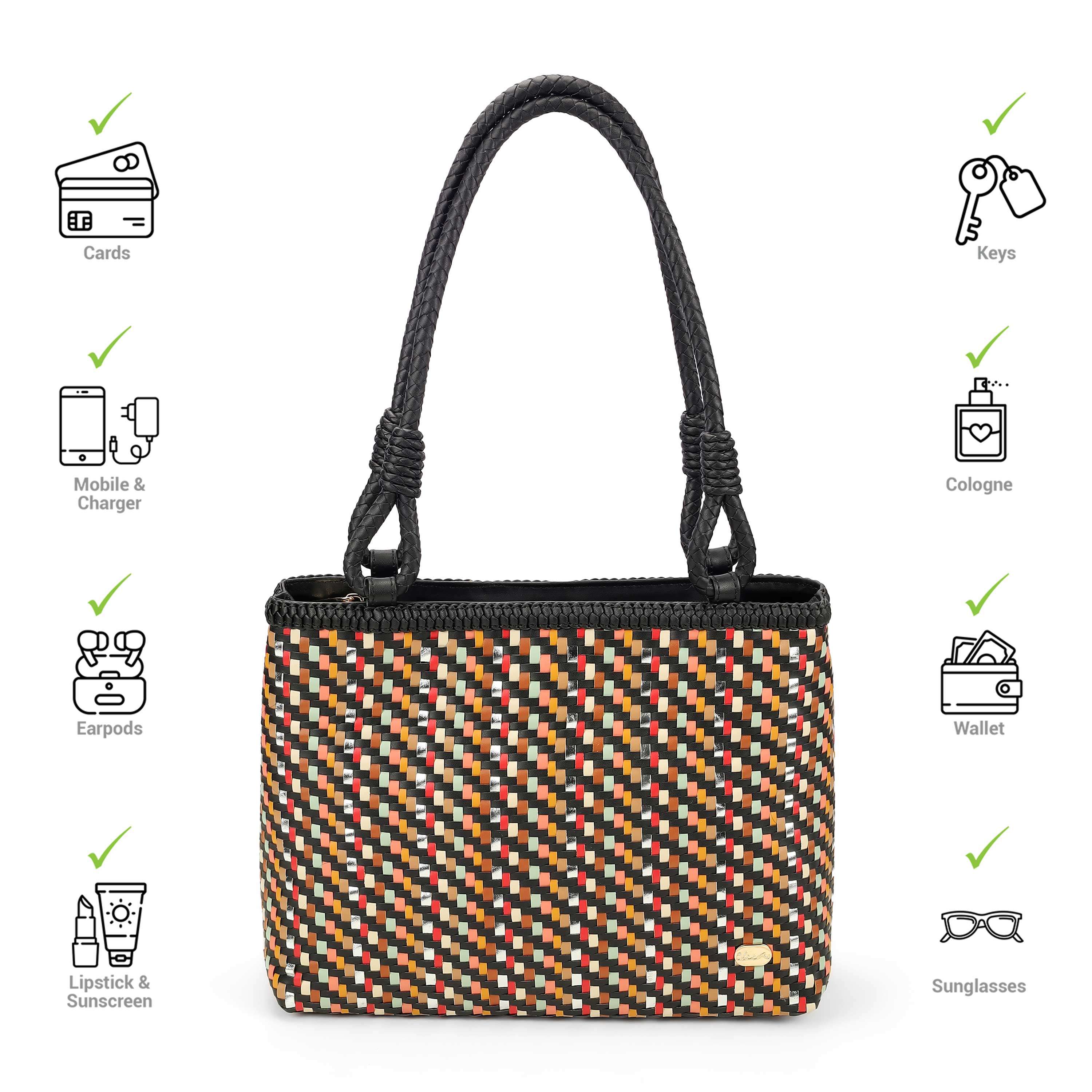 Cheemo Women Black-multi Shoulder Bag (SKU: 77-249-53-10)