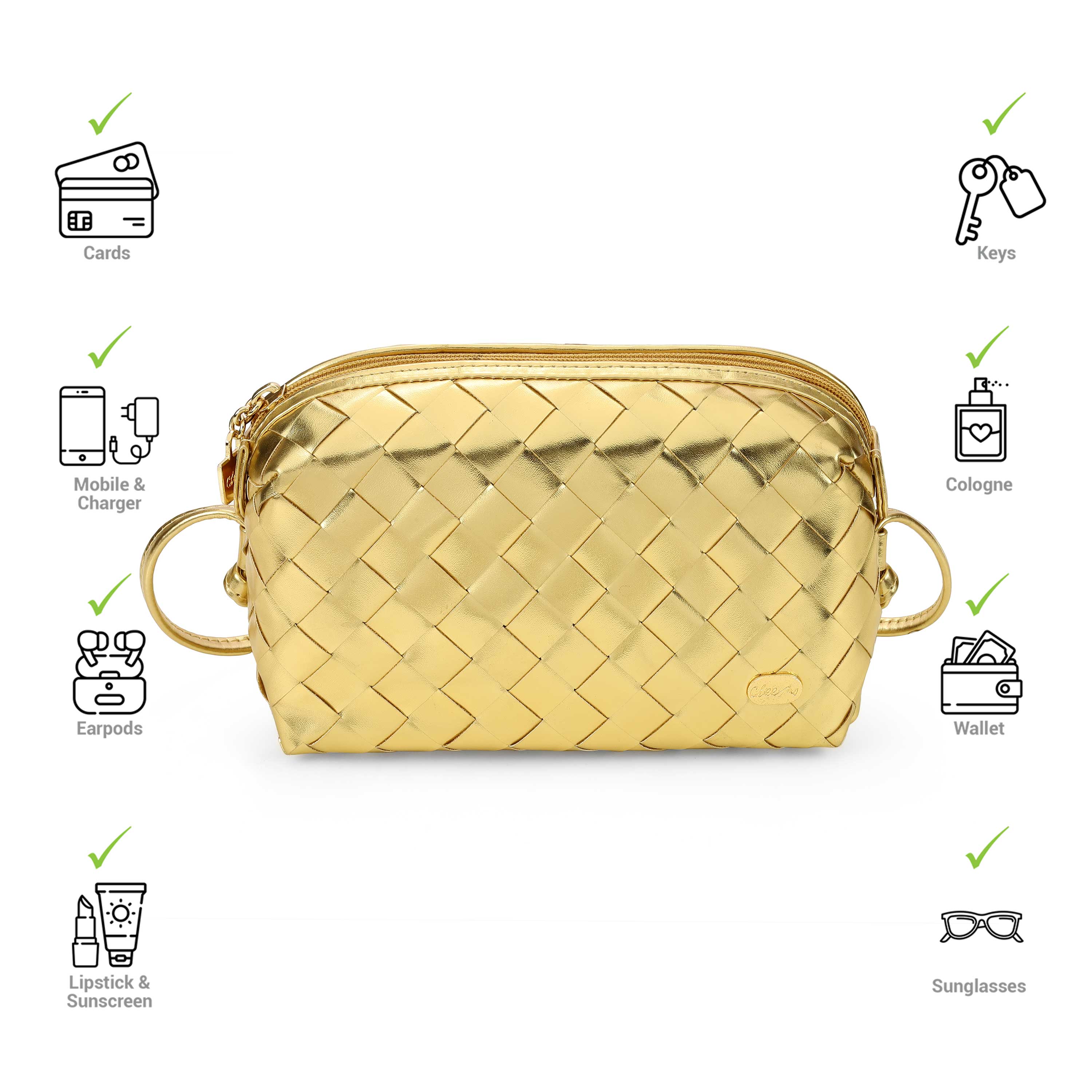 Cheemo Women Gold Wallet (SKU: 77-256-15-10) Cheemo Women Gold Wallet (SKU: 77-256-15-10)
