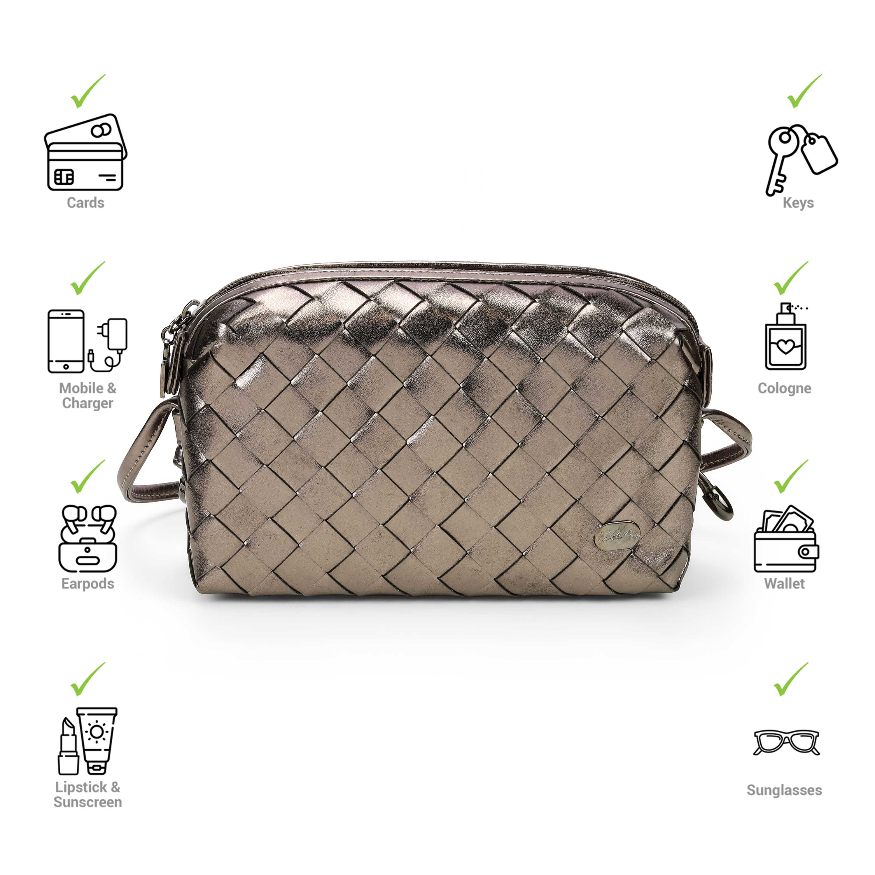 Cheemo Women Gun-metal Wallet (SKU: 77-256-29-10) Cheemo Women Gun-metal Wallet (SKU: 77-256-29-10)